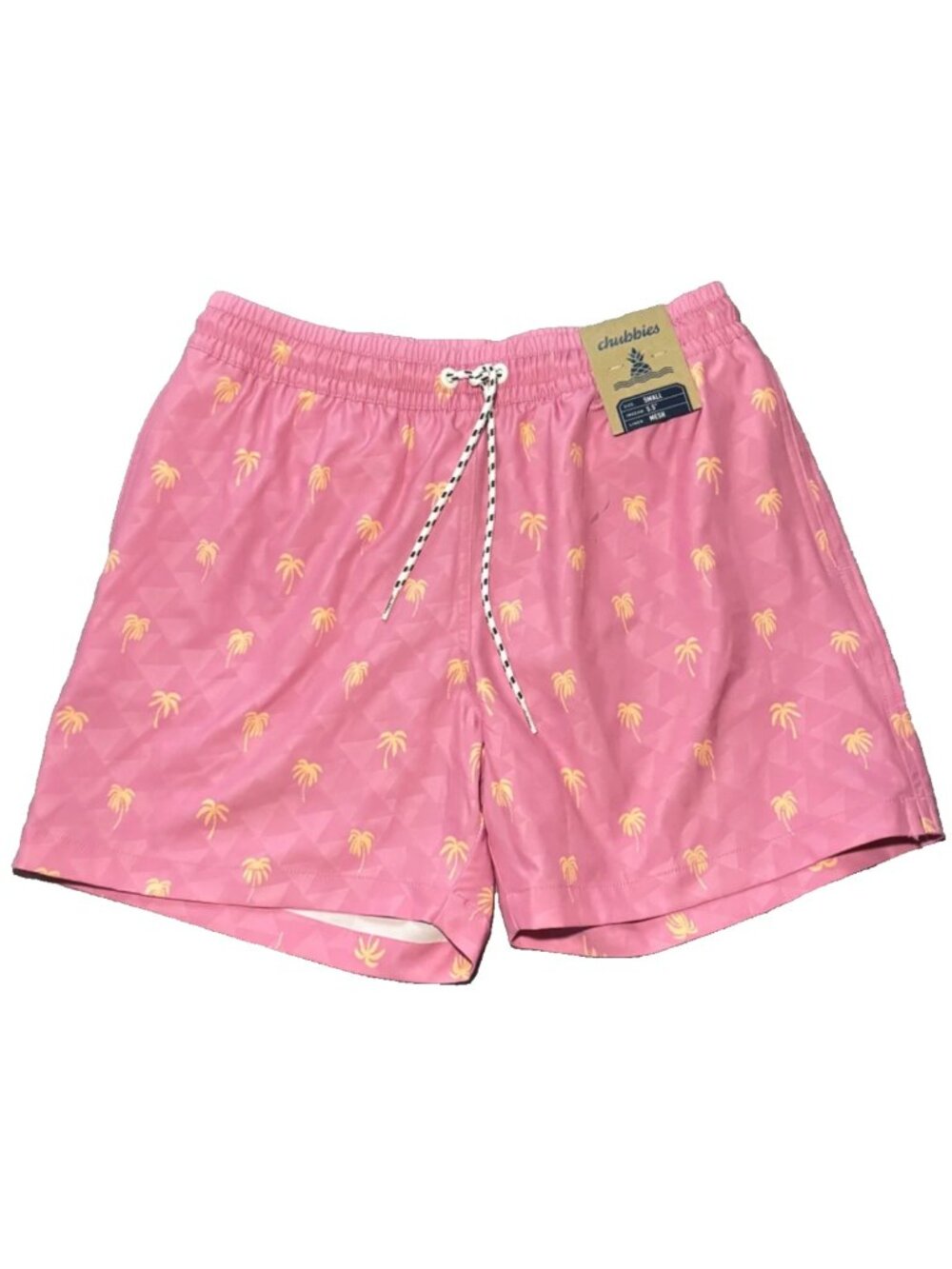 Chubbies Swim Trunks Men’s Small Pink Palm Tree 5.5” Inseam NWT Beach Shorts
